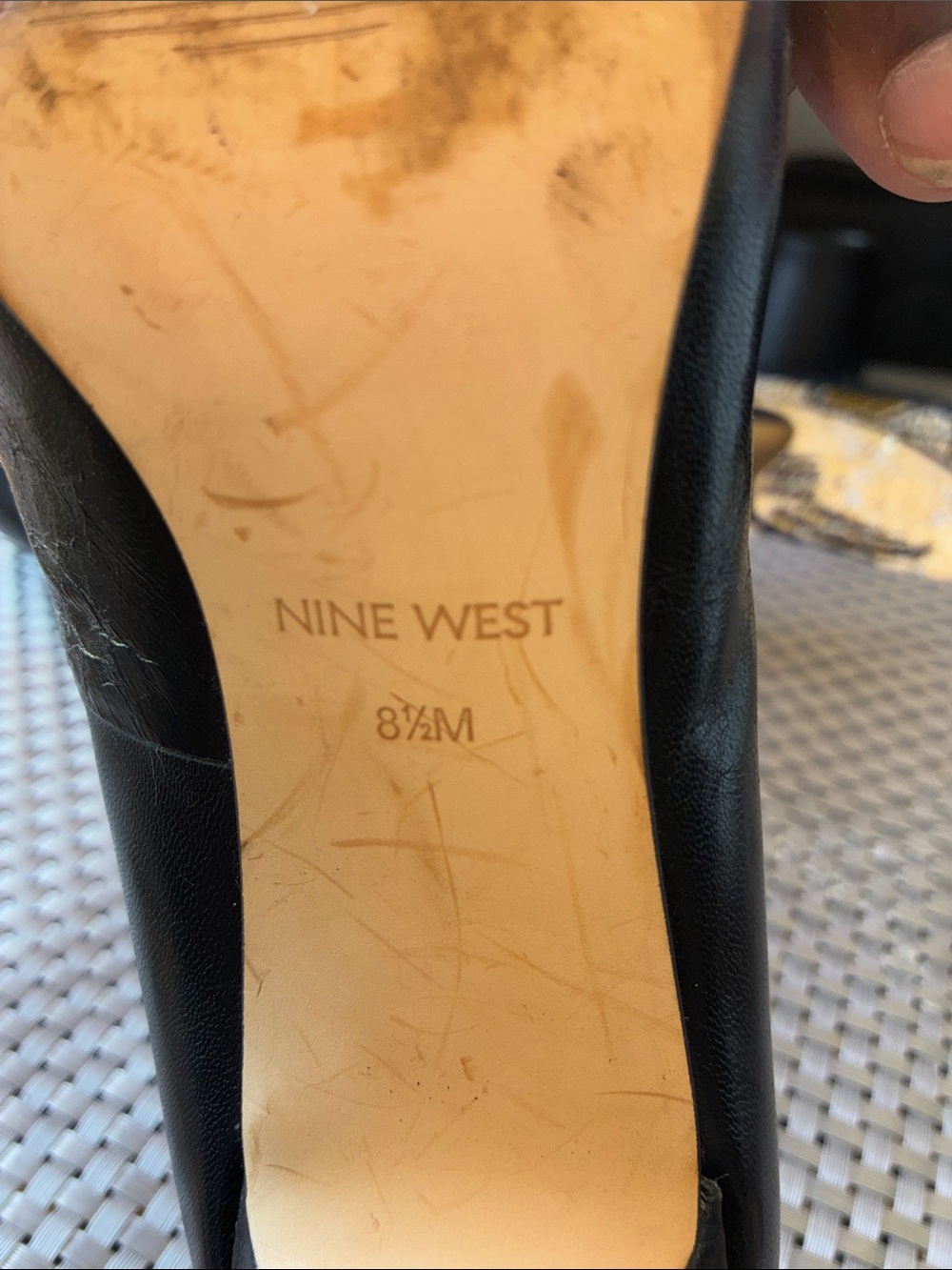 Nine West Black Pointed Toe Leather Pumps - Picture 6 of 6